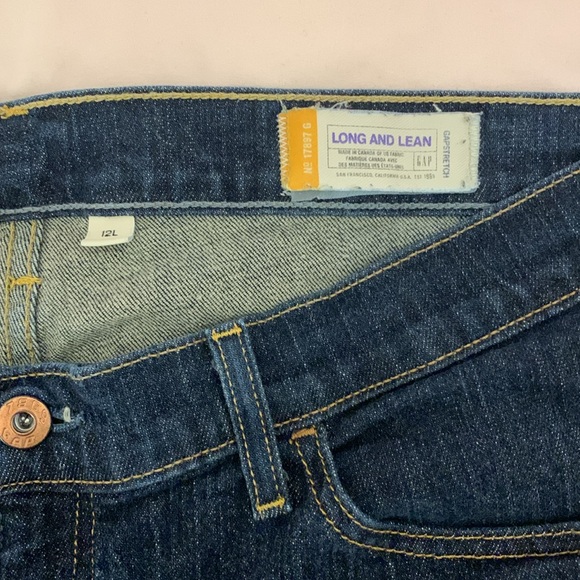 Gap 1969 stretch mid rise long and lean flared jeans size 12 long - Picture 5 of 5